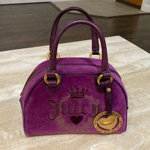 Juicy Couture Purple-Gold Velvet Handbag